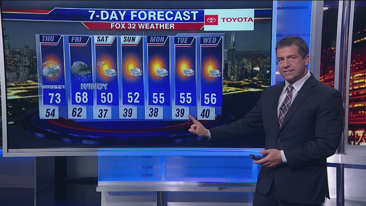 10 p.m. forecast for Chicagoland on Oct. 9