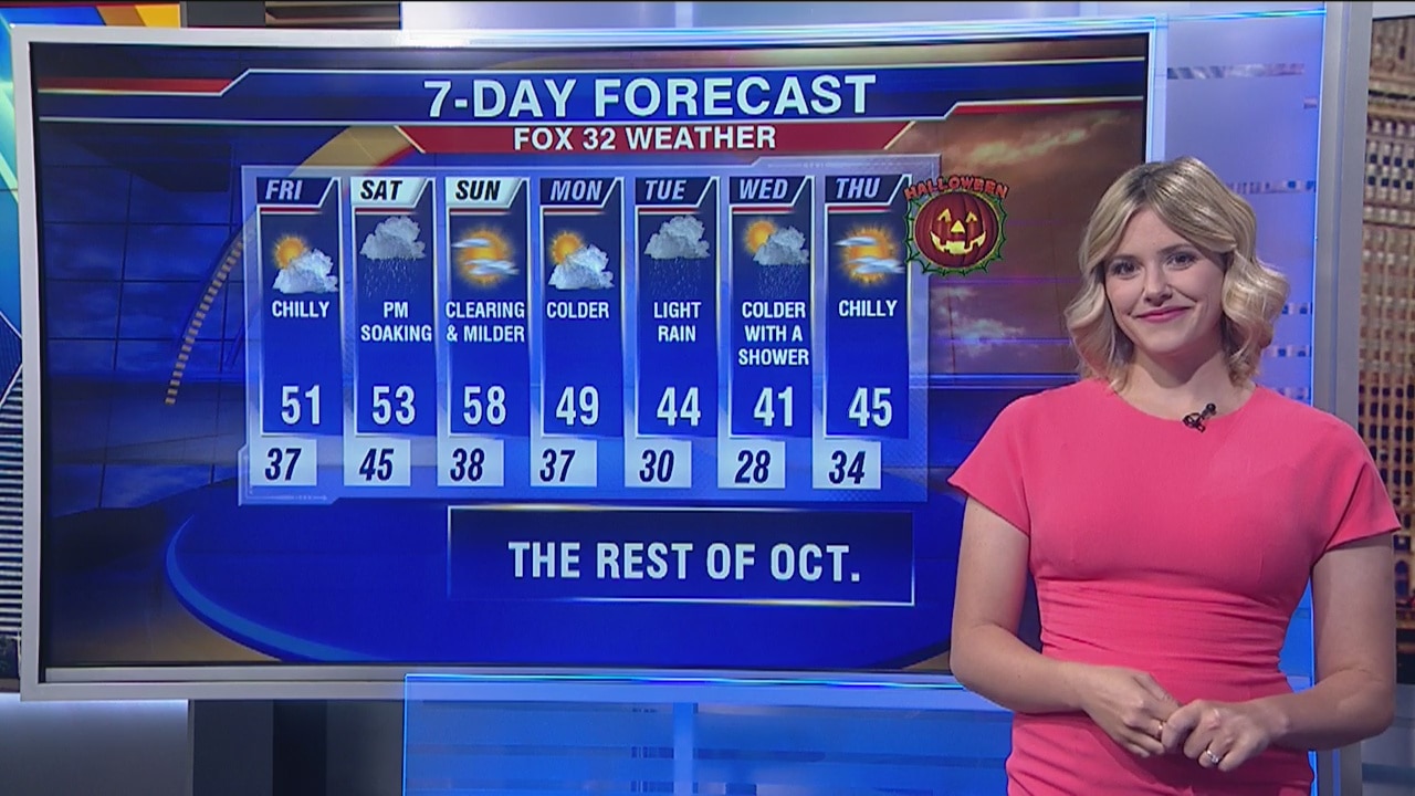 1 p.m. forecast for Chicagoland on October 25