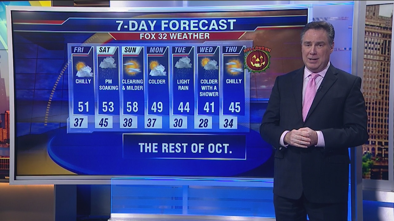 10 a.m. forecast for Chicagoland on October 25