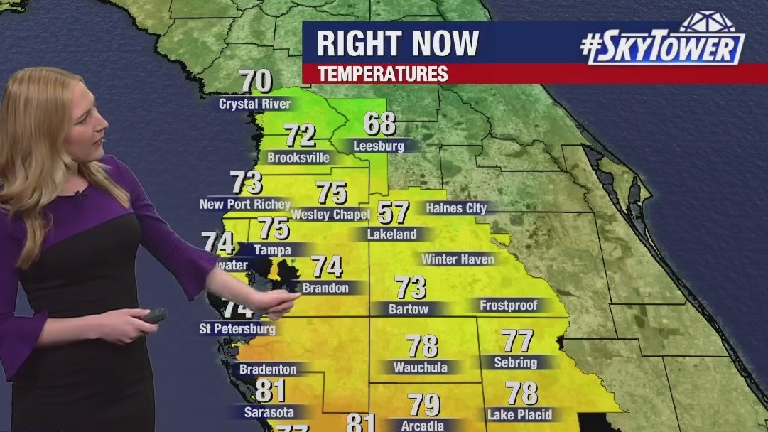 Tampa weather: Clear skies on Sunday evening