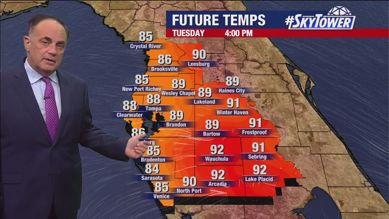 Tampa weather | Hot and mostly dry
