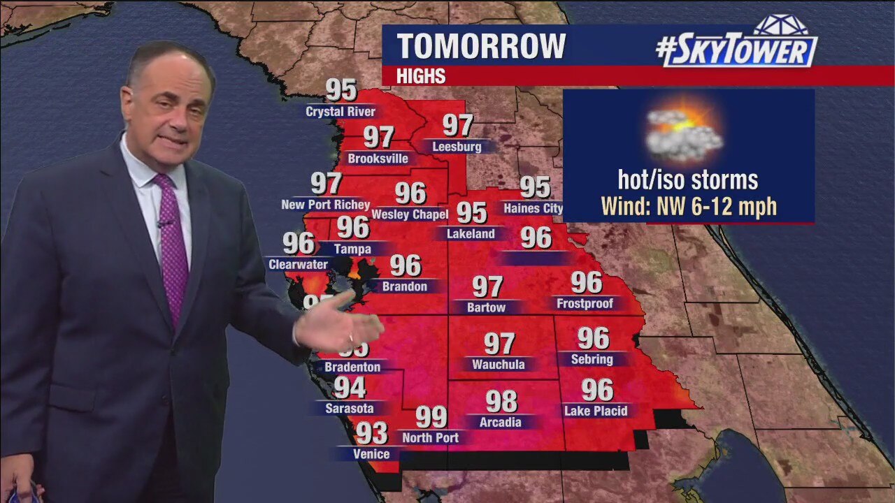 Tampa weather | Hot with drier air