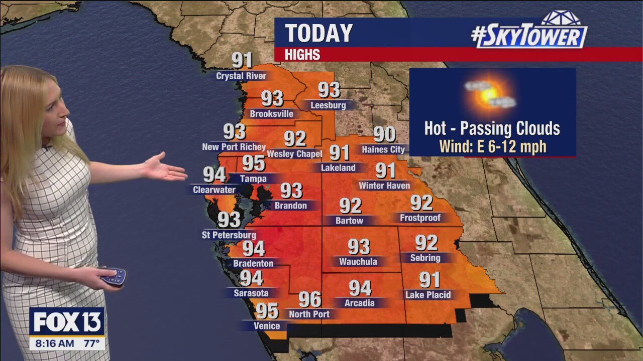 Tampa weather: Hot Saturday across Bay Area