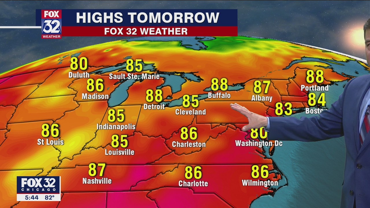 6 p.m. forecast for Chicagoland on August 11