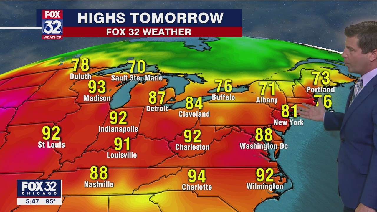 6 p.m. forecast for Chicagoland on August 24