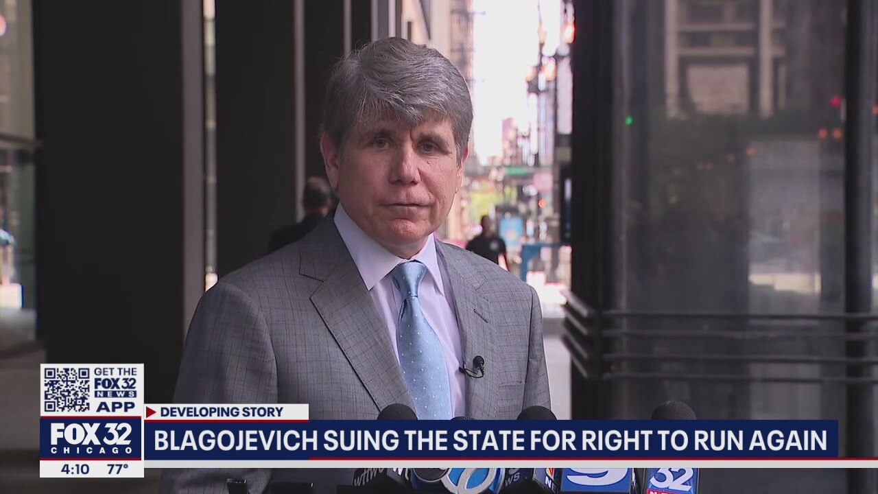 Former Illinois Gov. Rod Blagojevich says he's on a legal quest for 'free, fair, honest elections'