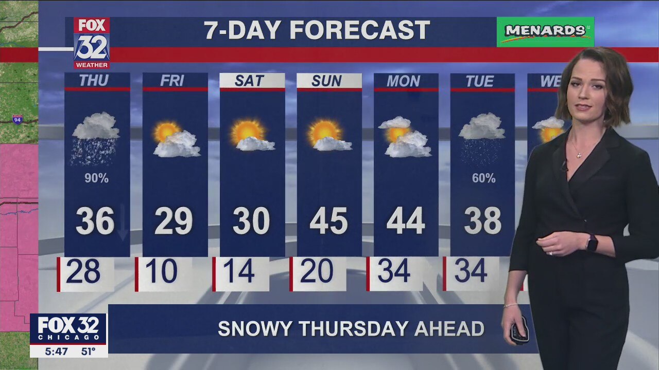 6 p.m. forecast for Chicagoland on Feb. 16