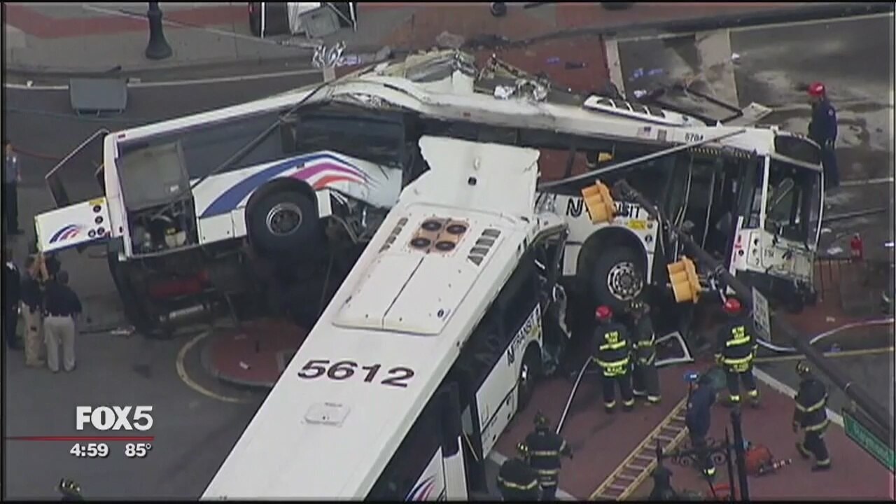 Buses crash