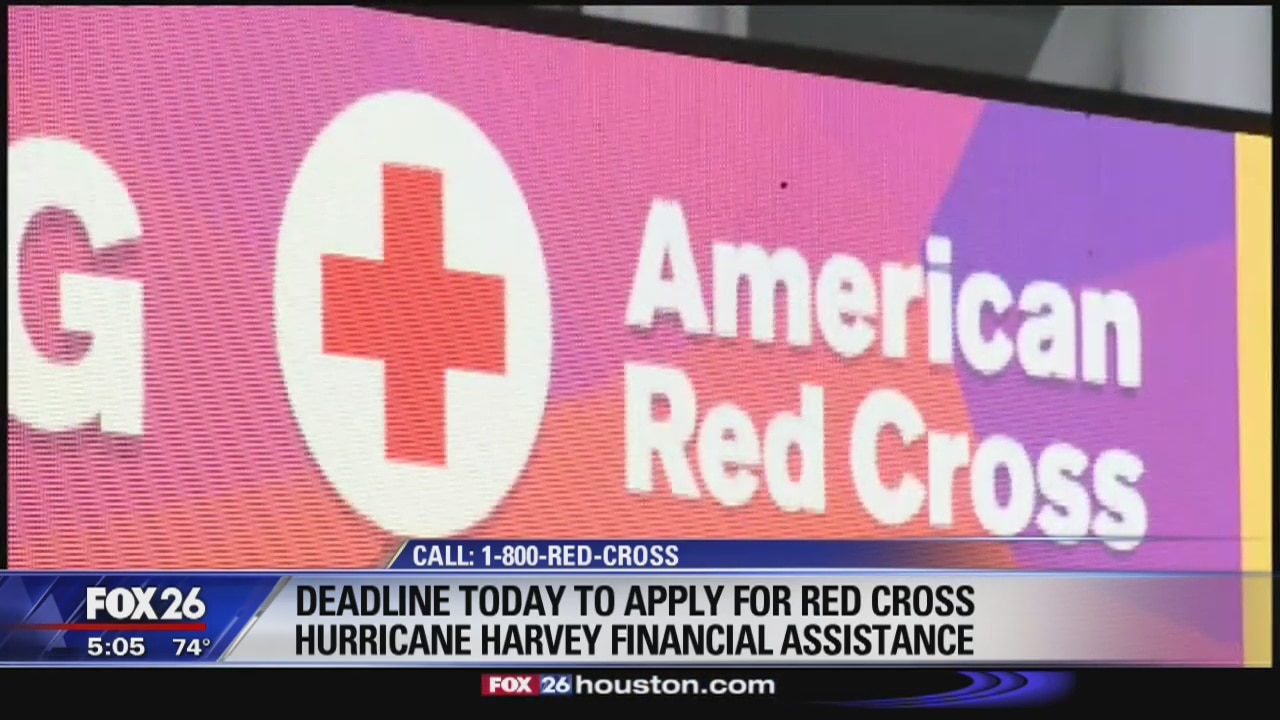 Deadline today to apply for Red Cross Hurricane Harvey financial