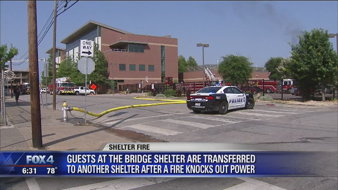 Fire knocks out power at Dallas homeless shelter