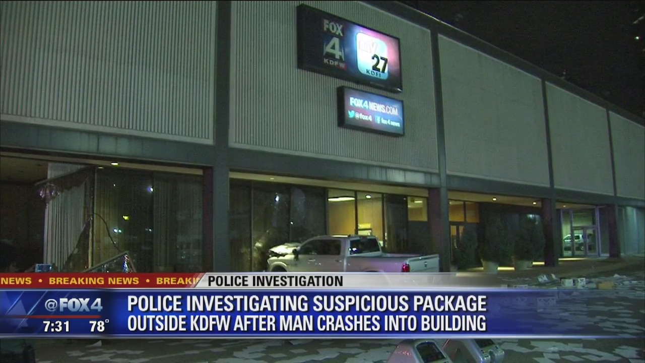 Man repeatedly crashes truck into FOX4 building