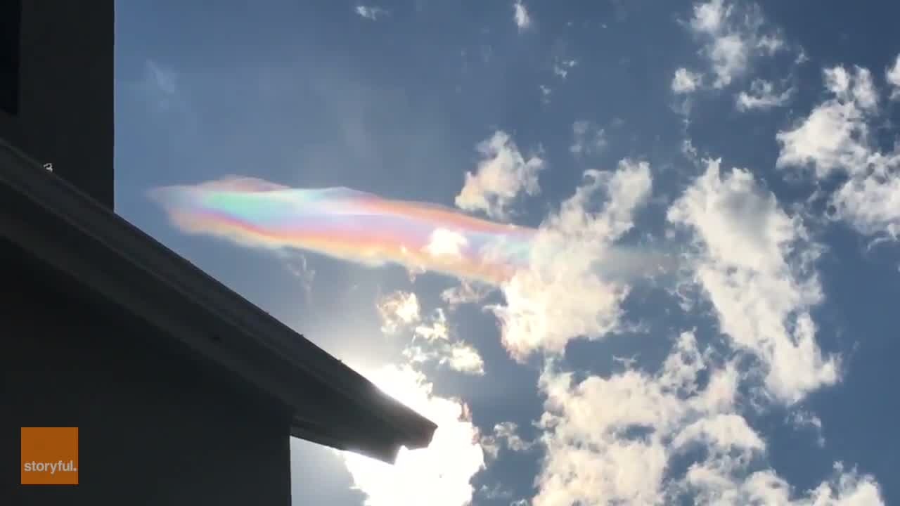 Rainbow ghost cloud appears in sky