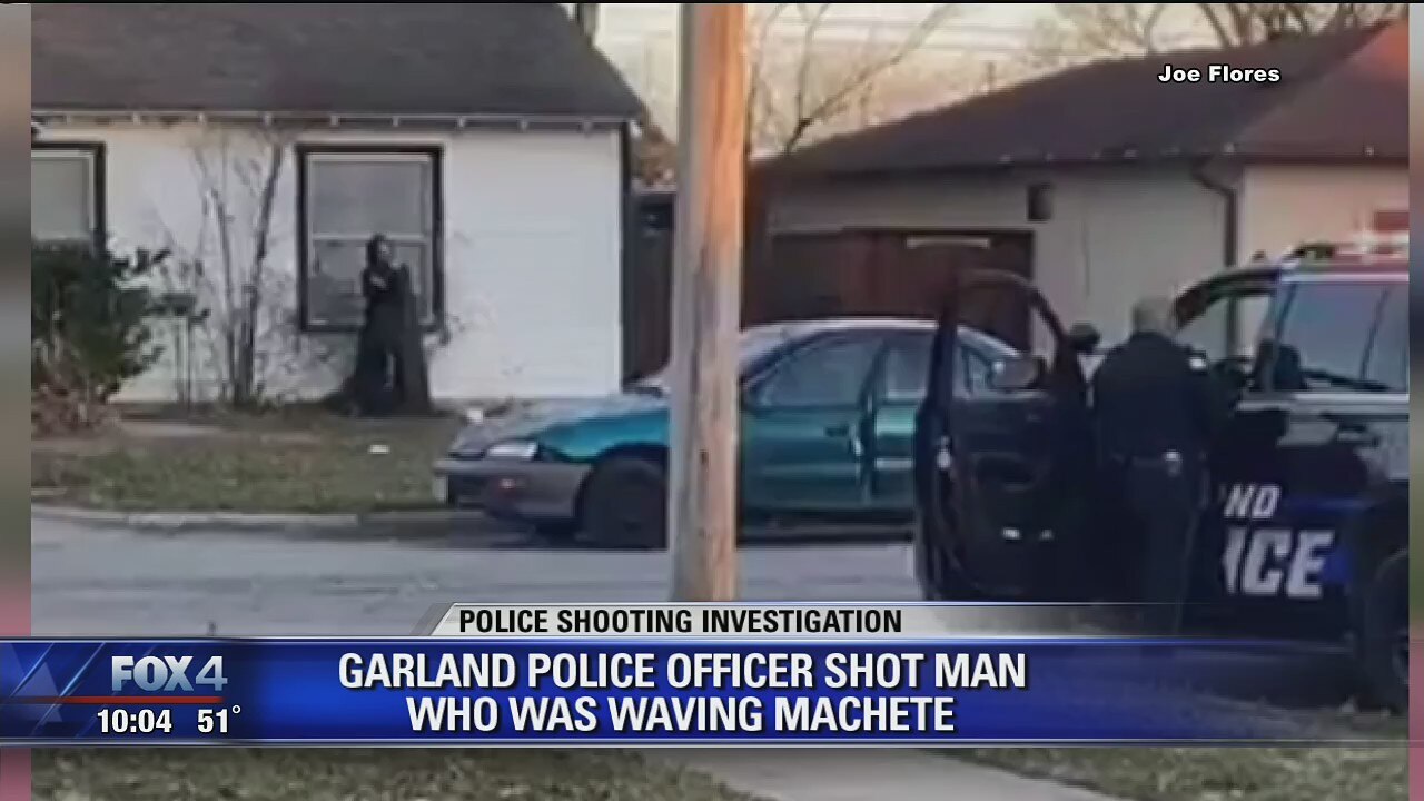 Man with machete shot after lunging at Garland officers