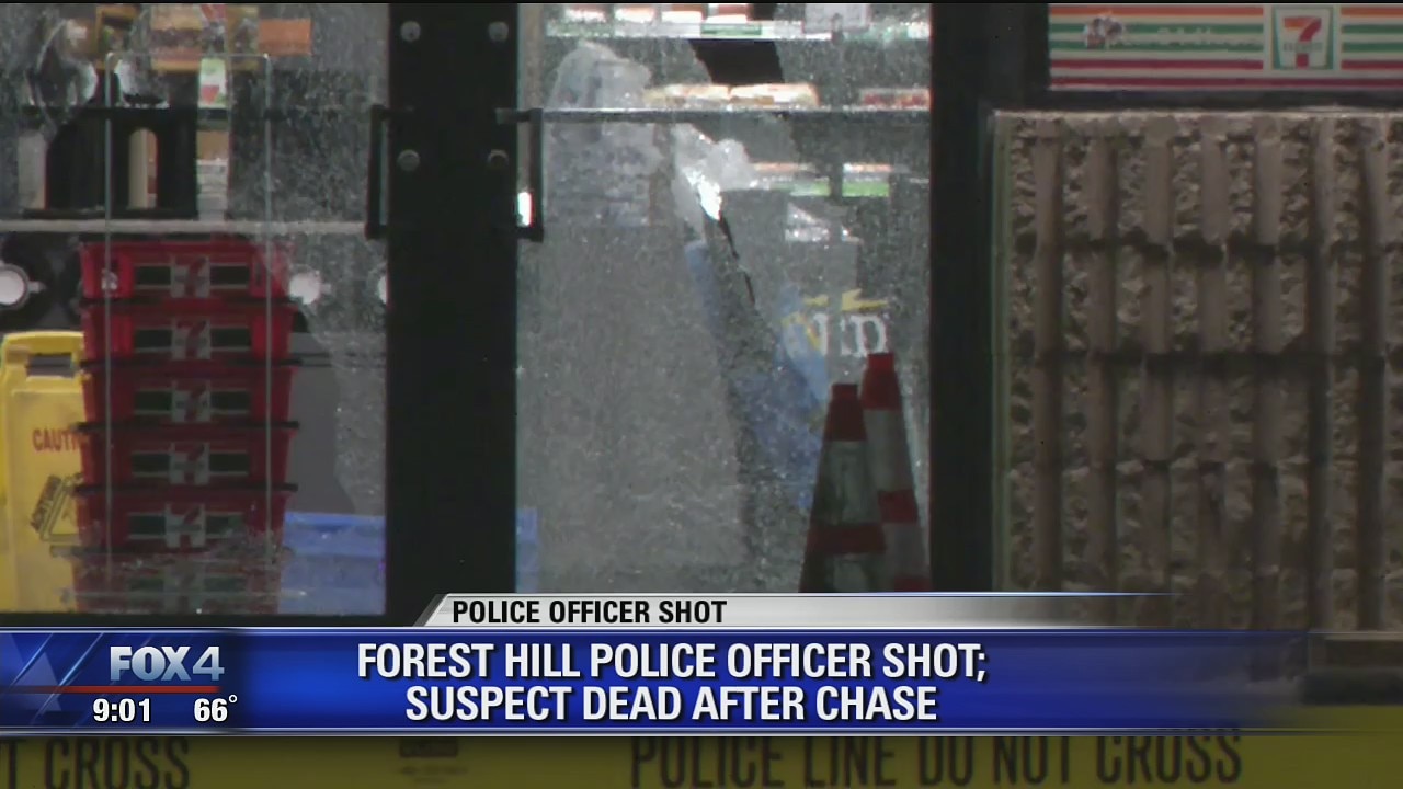 Forest Hill police officer shot, suspect dead after chase