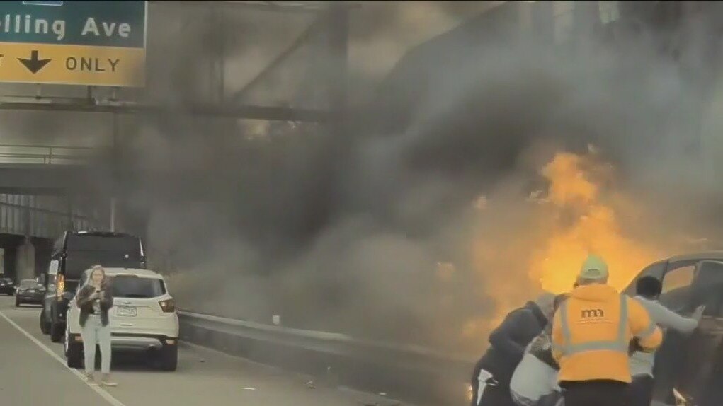 Across America: Group rescues man from burning car
