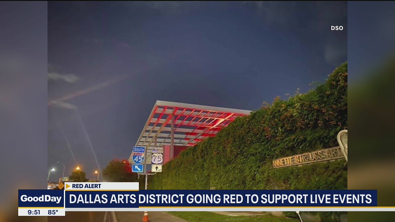 Dallas Arts District going red to support live events