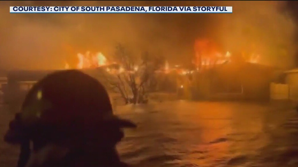 House fire breaks out during Hurricane Helene