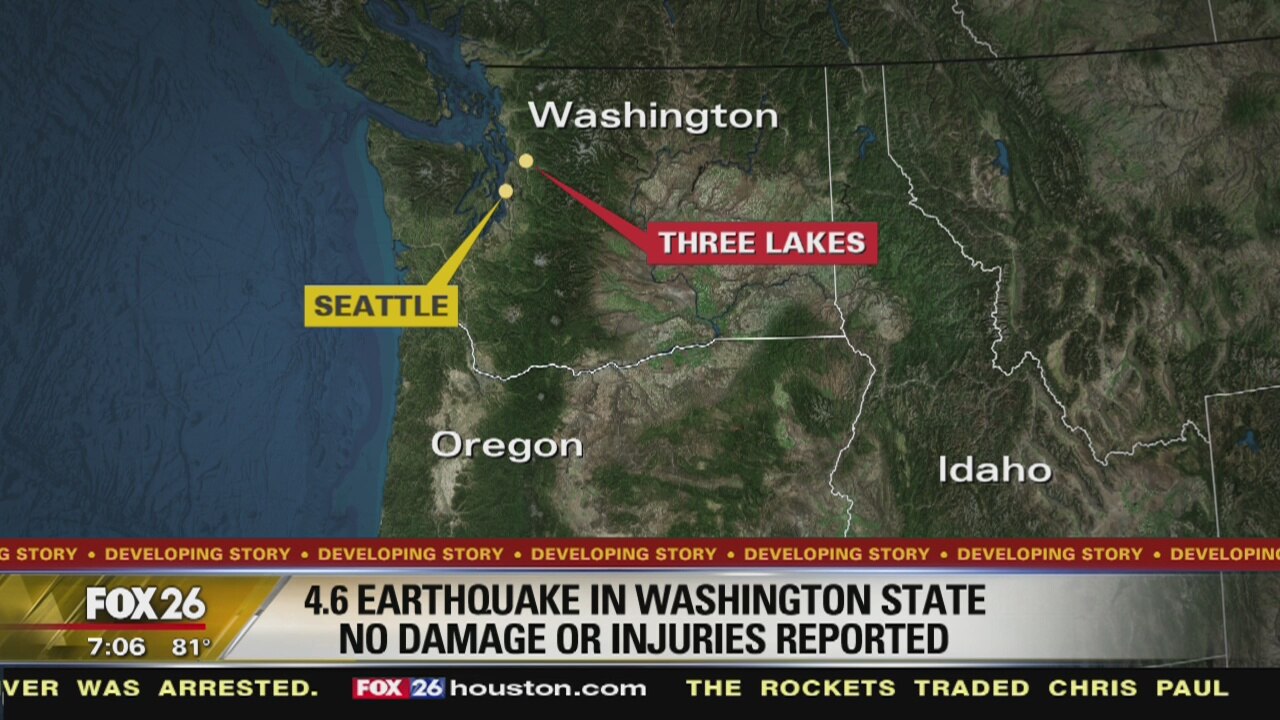 Earthquake rattles Washington State