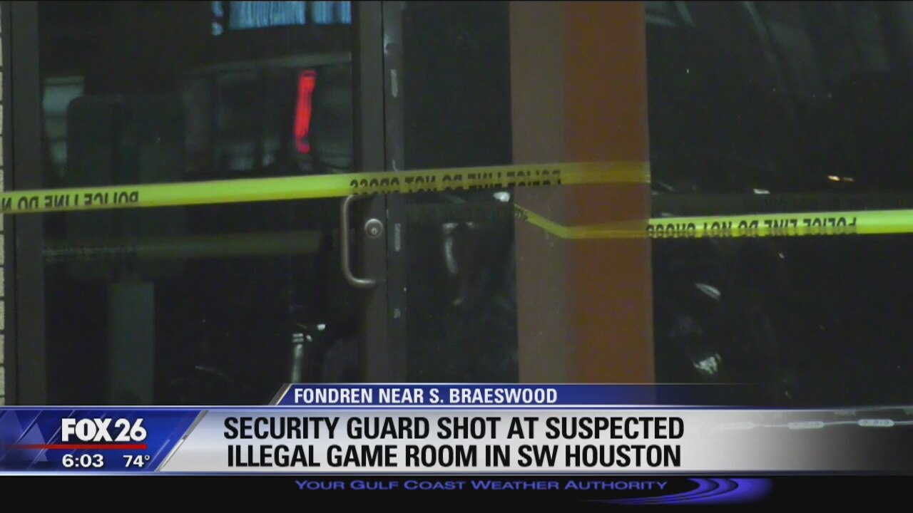 Security guard shot at suspected illegal gambling room in southwest Houston