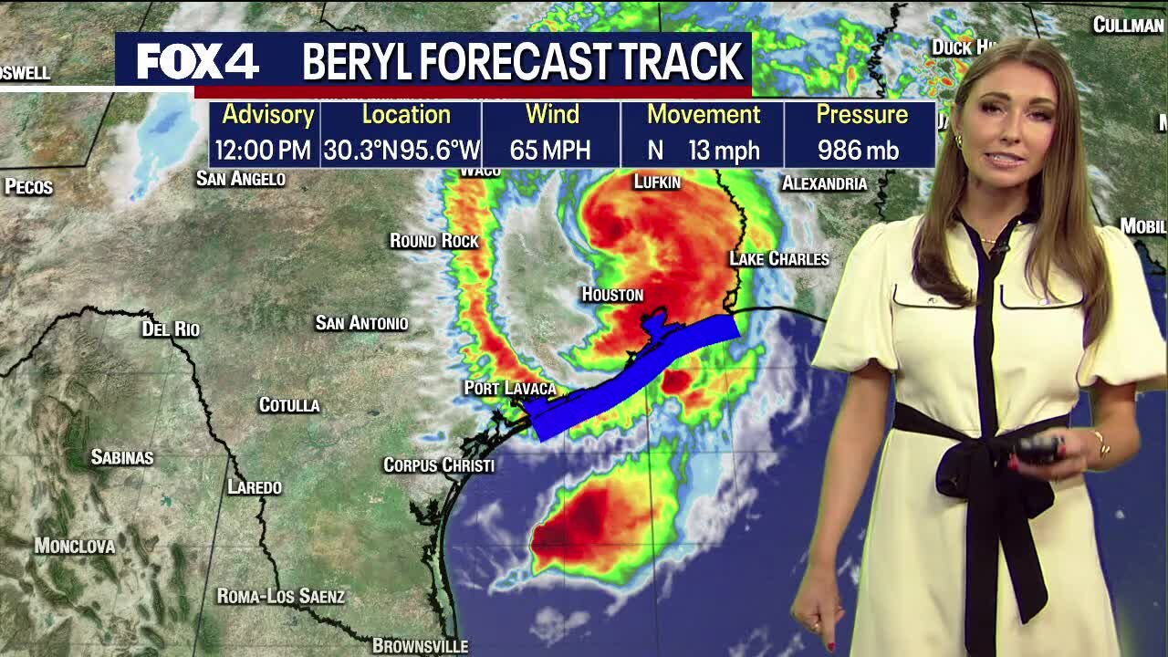 Tropical Storm Beryl: Latest path, DFW impact