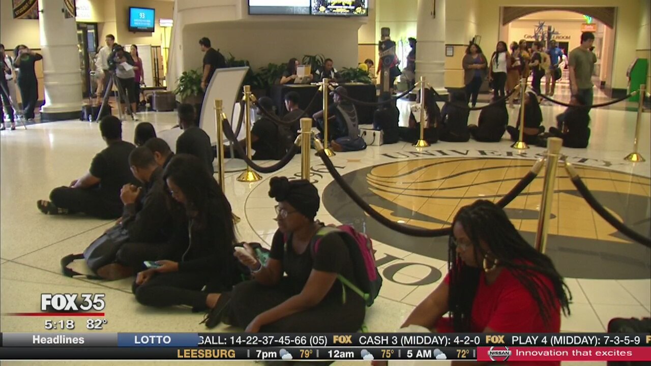 UCF students stage sit in to support Mizzou