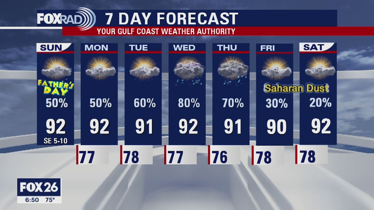 Houston area weather forecast 6-21