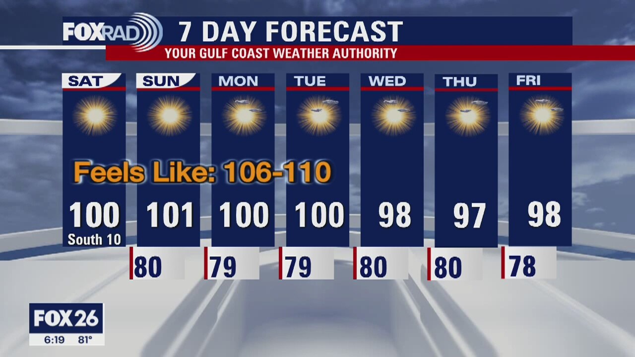 Houston-area weather forecast 7/11