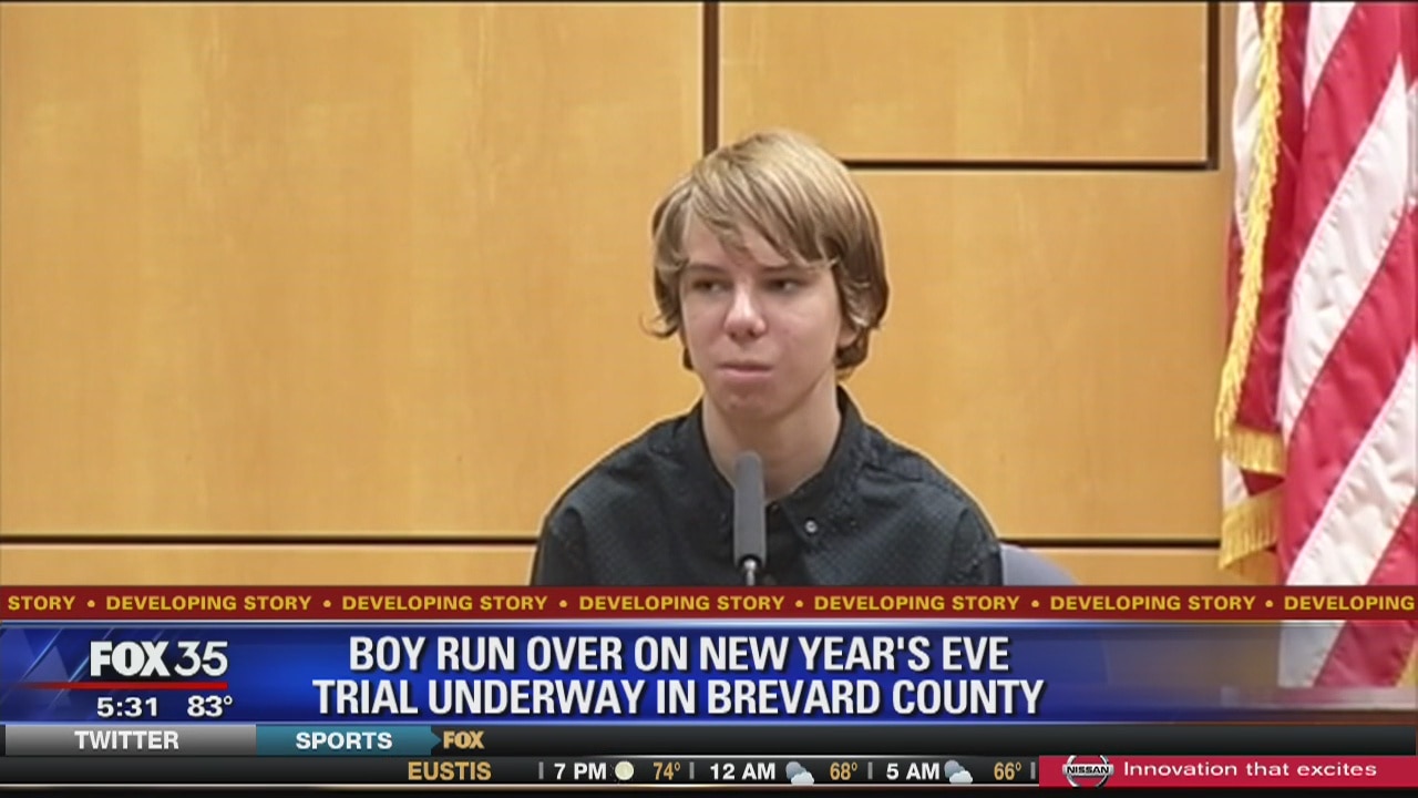Boy run over takes stand in trial of accused driver