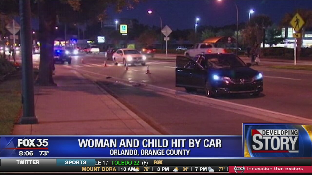 Woman and child hit by car