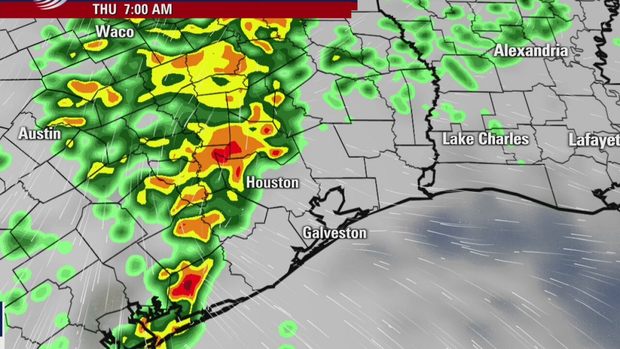 Storms rolling in across Houston area
