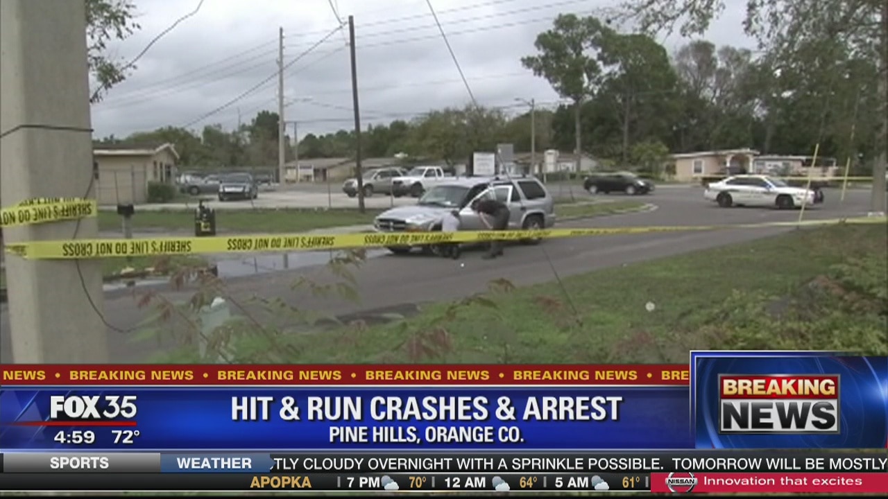 Arrest following hit and run crashes in Pine Hills