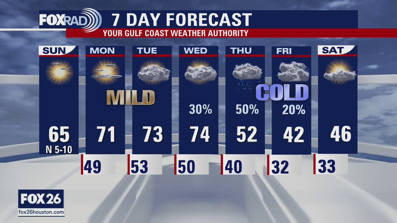 Houston-area weather forecast: February 7th
