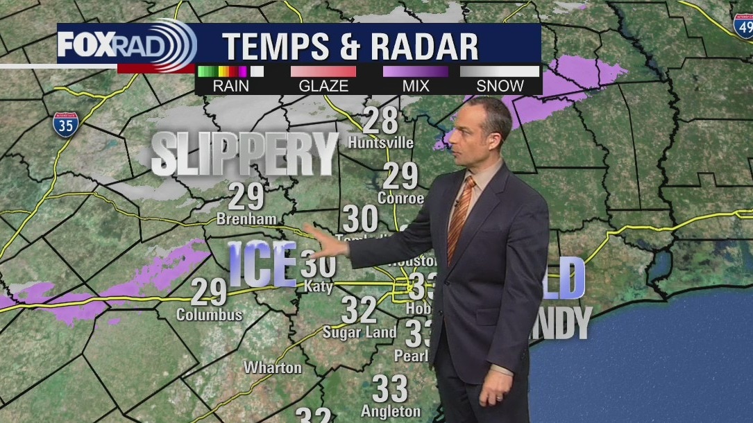Temperatures near freezing in Houston