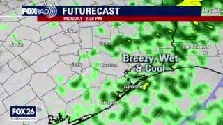 Overcast, rainy, and cool forecast