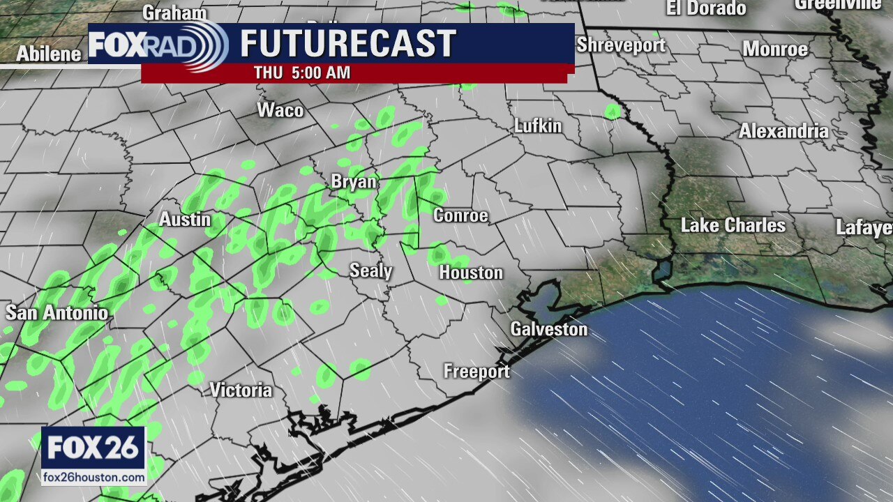 Warm and breezy with a slight chance of rain