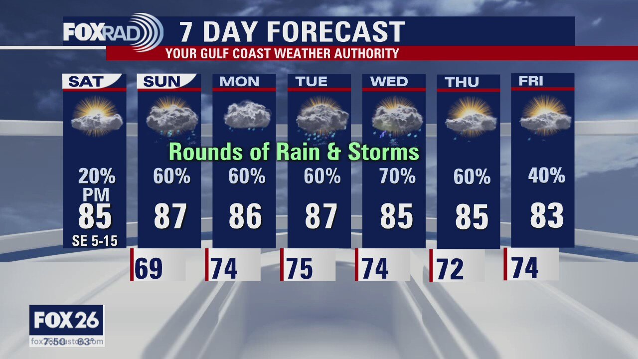 Houston-area weather forecast 5/15