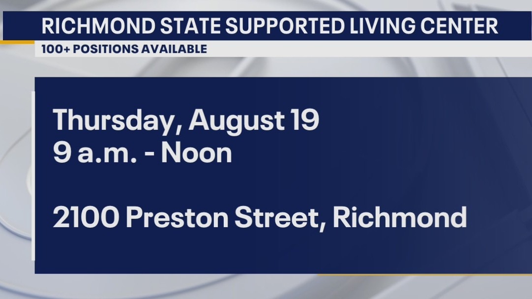 Richmond State Supported Living Center hiring for 100+ positions