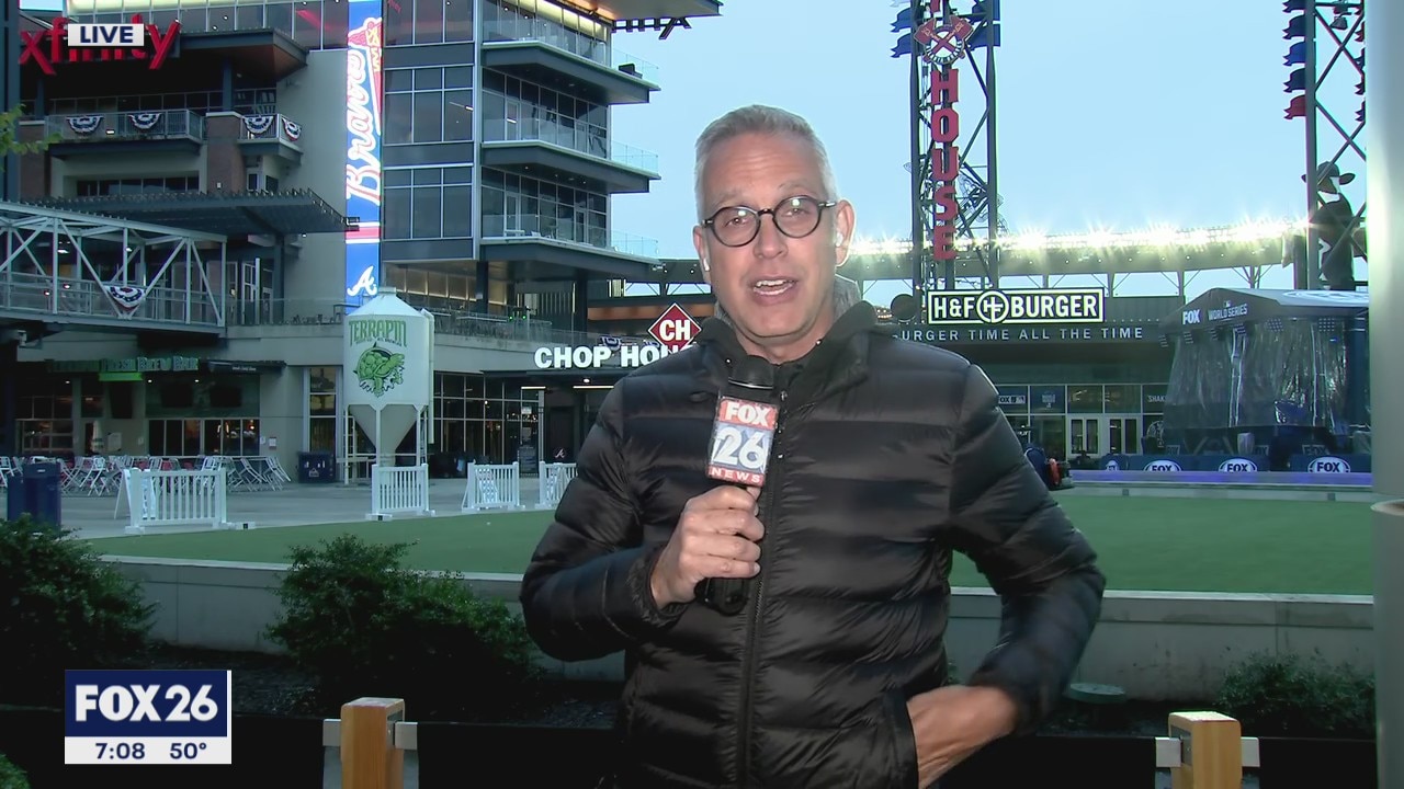 Ruben Dominguez outside the ballpark in Atlanta