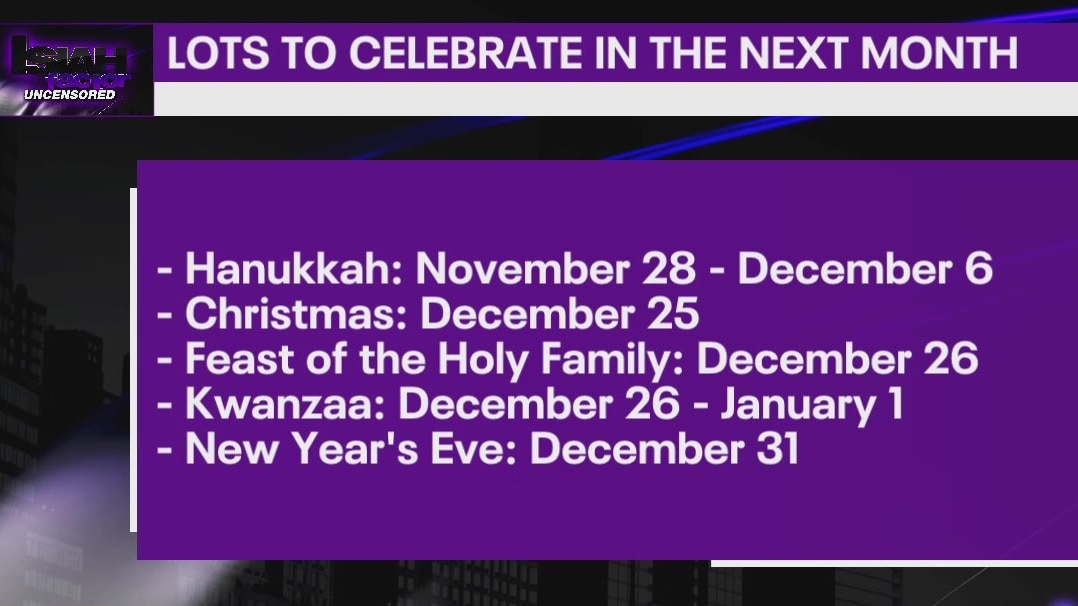 Lots of holidays in the next month