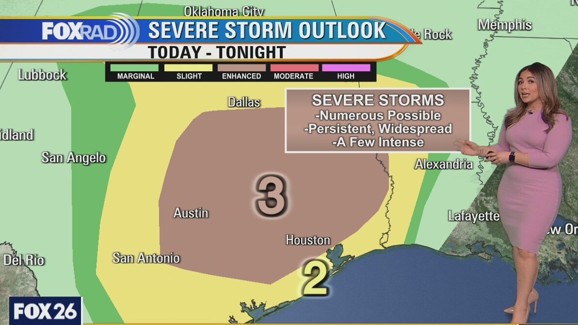 Strong to severe storms likely beginning Monday afternoon