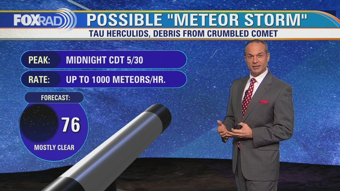 Possible 'meteor storm' tau Herculids on Monday night