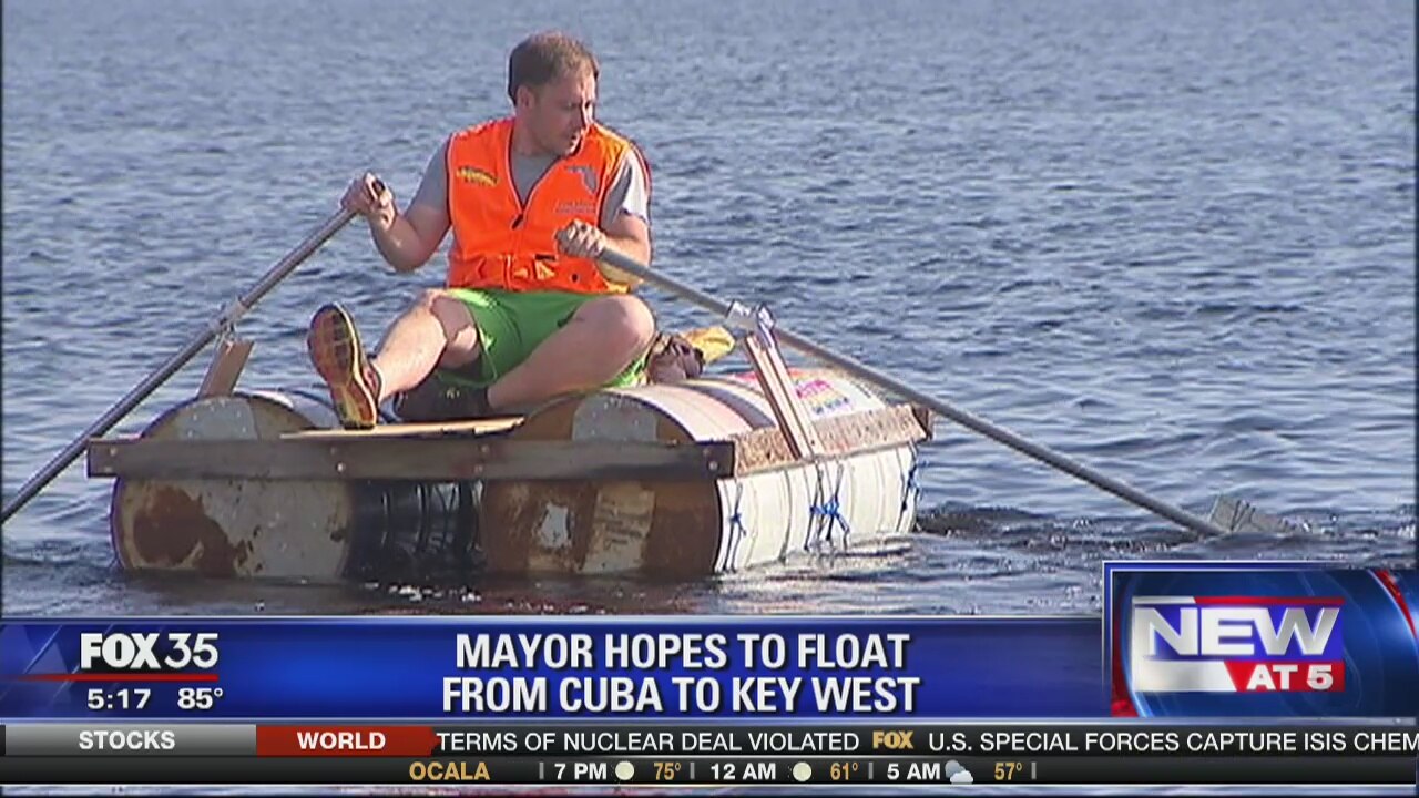 DeBary mayor tests raft on Lake Monroe