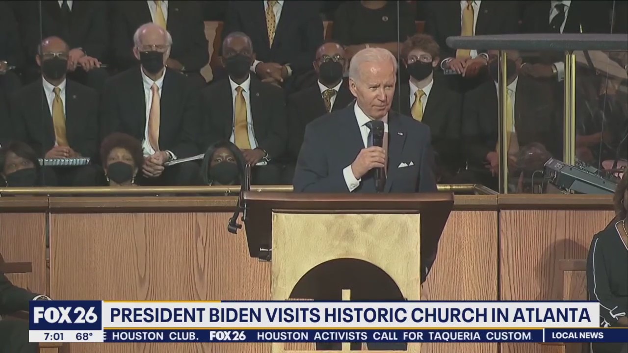 President Biden becomes first sitting president to speak at Ebenezer Baptist Church in Atlanta