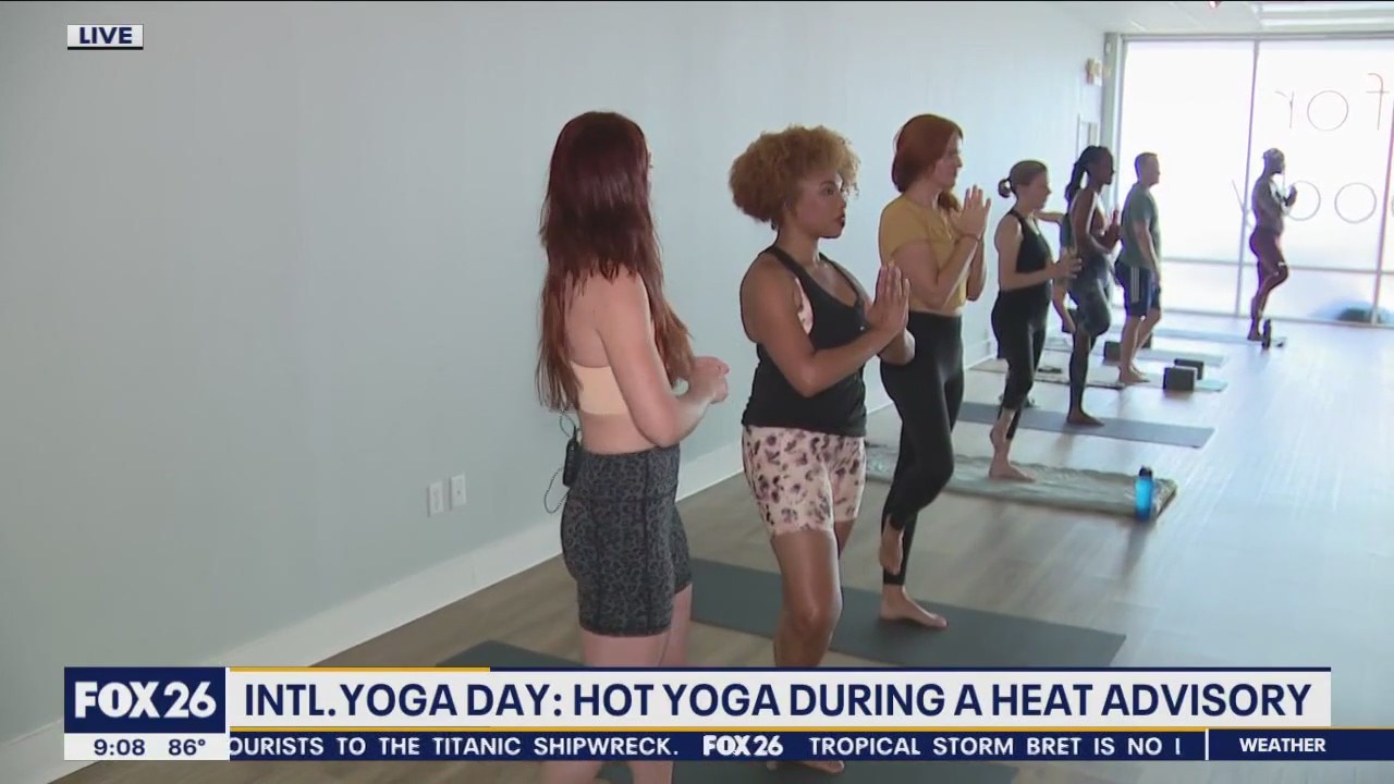 Hot yoga on National Yoga Day