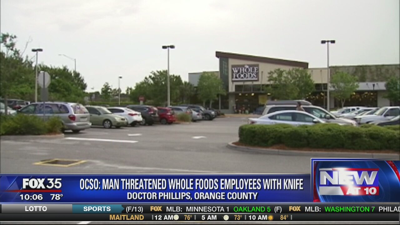 Deputies say man threatened employee with butcher knife