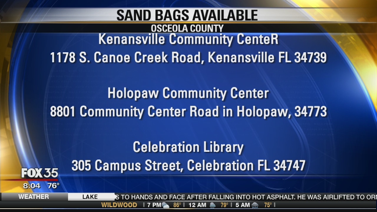 Sand bag locations