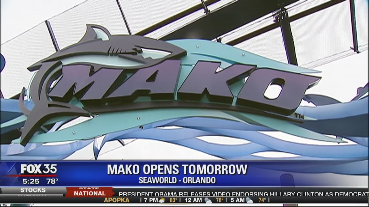 Mako opens Friday at SeaWorld Orlando