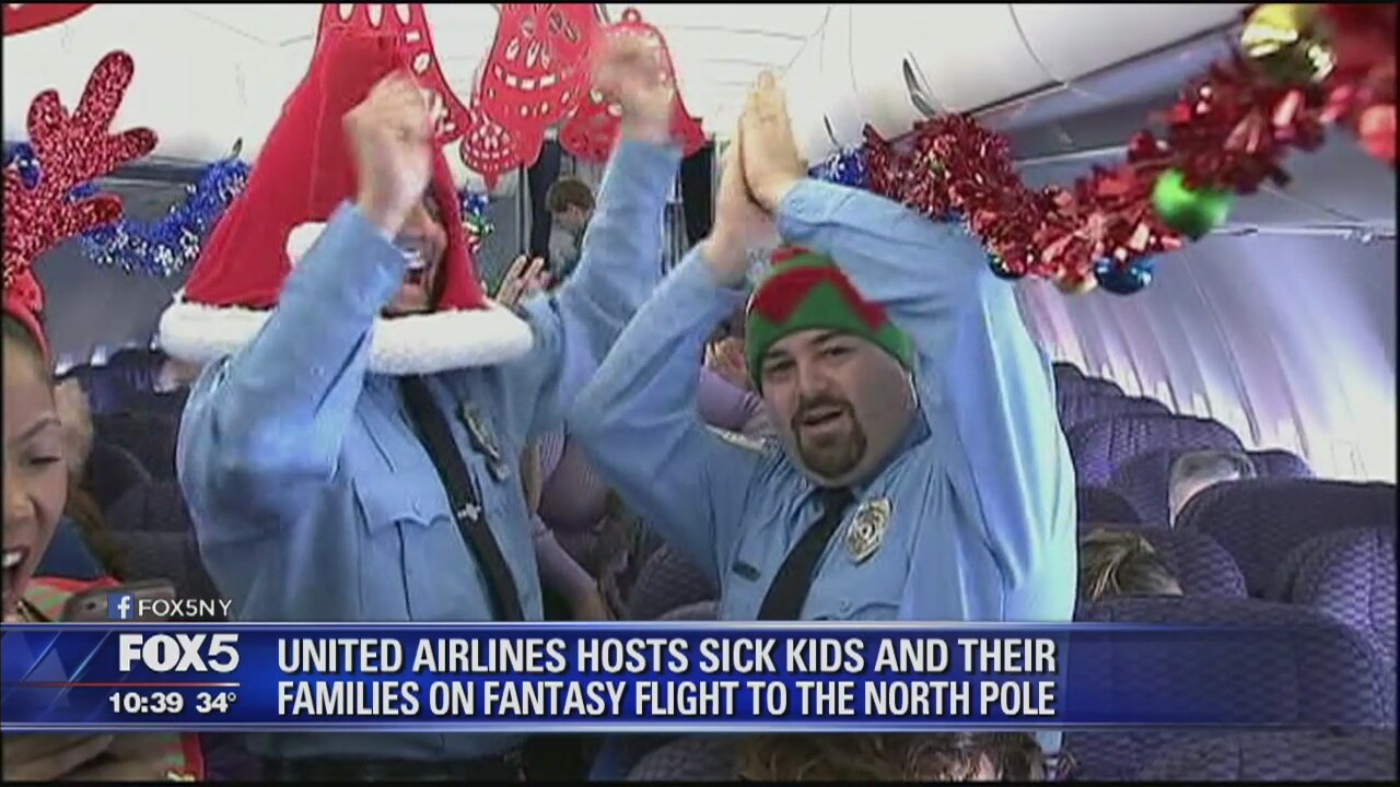 United Airlines take children to North Pole