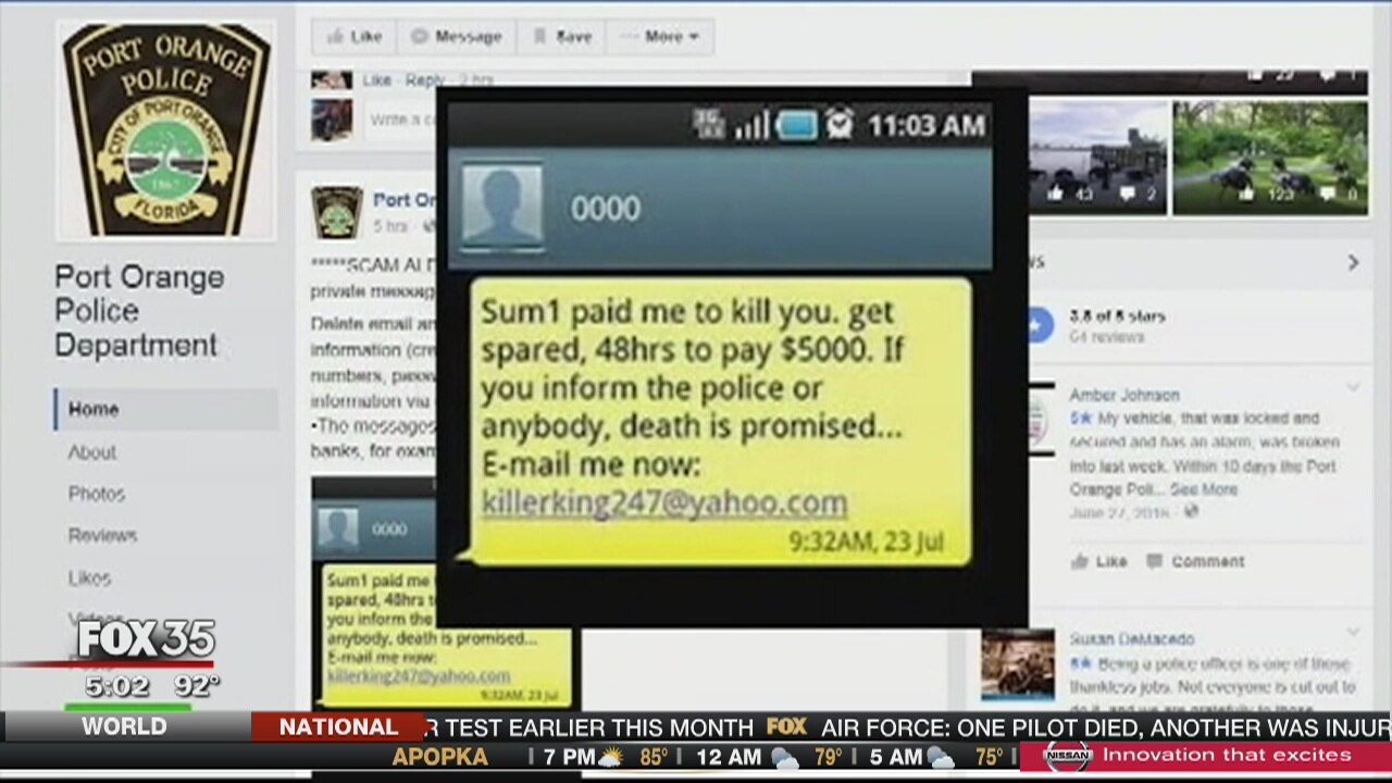 Police warn of threatening emails and texts