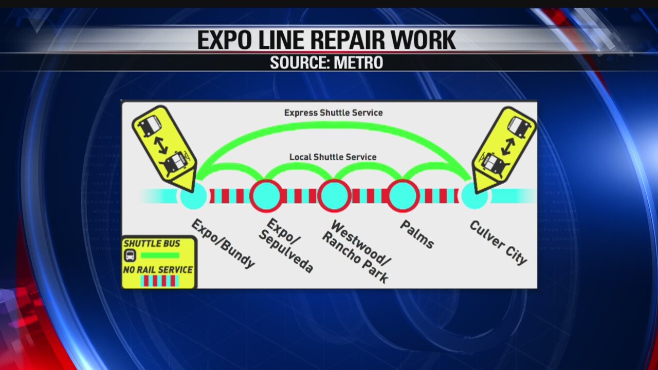 Metro Expo line train service closed this weekend